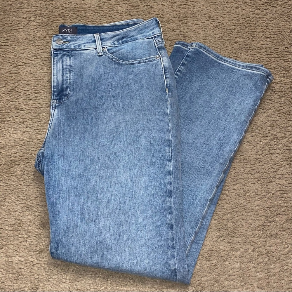 NYDJ Light Blue Straight leg Denim Jeans size 16